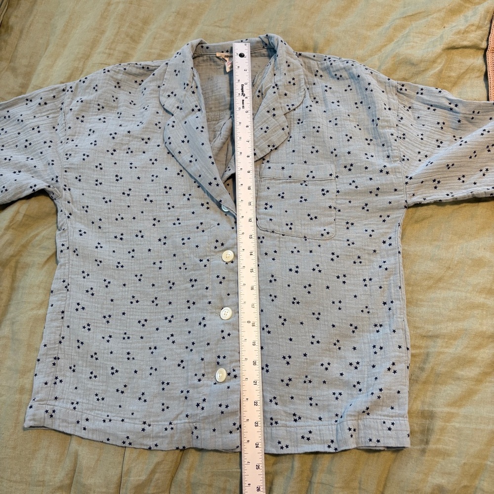 Madewell Lightestspun Pajama Shirt in Night Stars Medium 100% Cotton - Picture 10 of 11